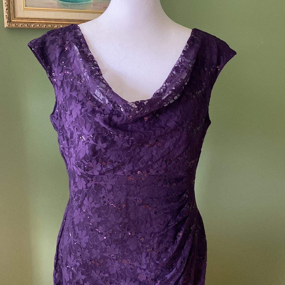 Ralph Lauren Purple Lace Dress sz 8 - Picture 2 of 7